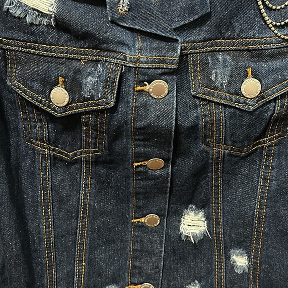 Jean Jacket With Rhinestones (M) - Picture 7 of 15